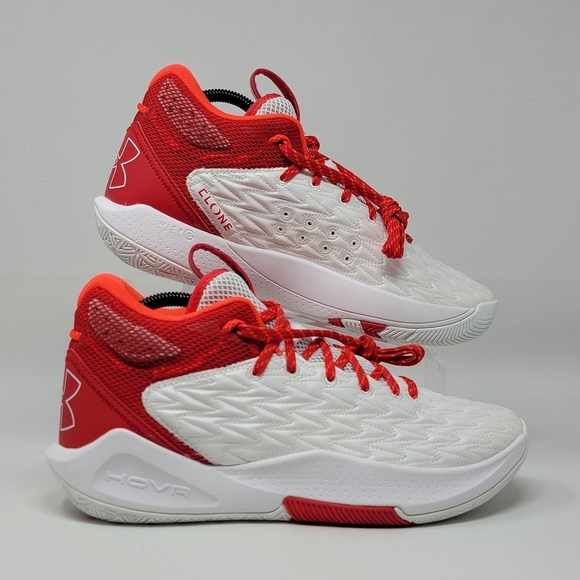 Under Armour HOVR Basketball Shoes Men\'s Size 9 3024979-100 Red/White New main image 7